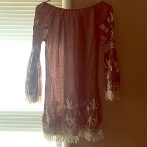 Tan Lace Dress